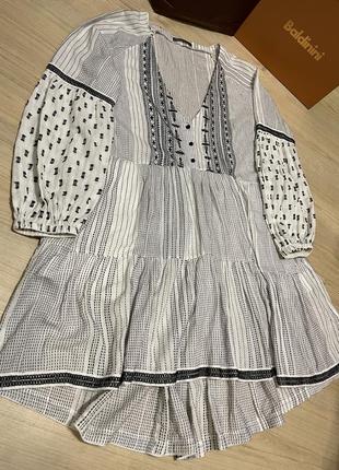 Крутое платье вышиванка от zara оверсайз с-м-л1 фото