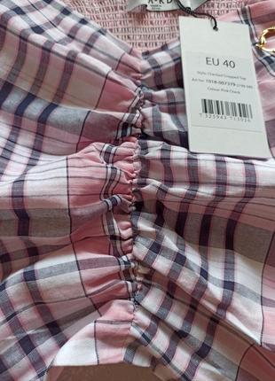 Коттоновая укороченная блуза со сборкой4 фото