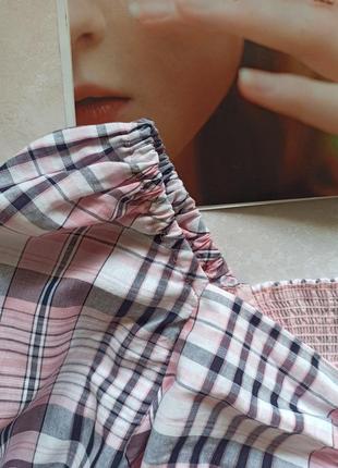 Коттоновая укороченная блуза со сборкой7 фото