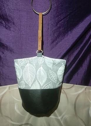 Сумка шопер діжечка двостороння,текстіль і поліуретан недорого