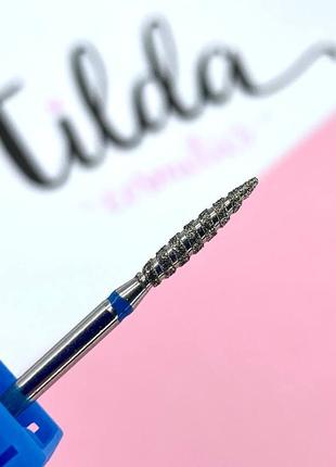 Фреза алмазна торнадо полум'я 2,3 мм червона/синя2 фото