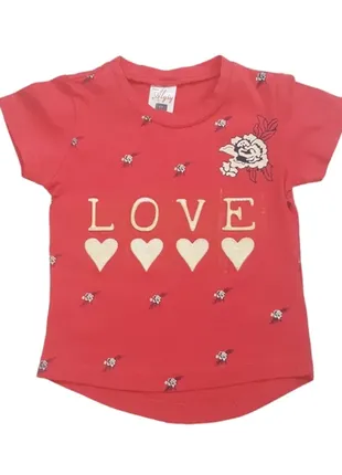 Футболка для дівчинки р80 червона туреччина 21410-240