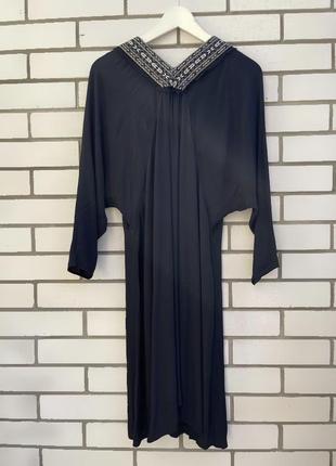 Нова чорна сукня з вишивкою , етно бохо стиль sack's9 фото