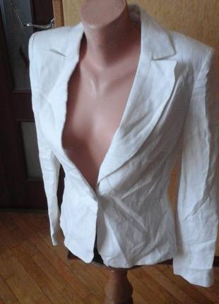 Белый льняной пиджак фирмы george2 фото