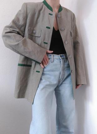 Винтажный льняной пиджак серый жакет винтаж land haus пиджак лен блейзер винтажный серый блейзер винтаж пиджак8 фото