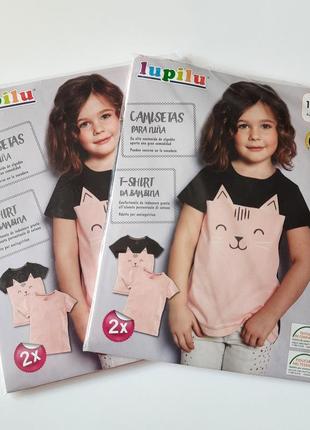 2-4 года набор футболок для девочки lupilu футболочка хлопковая детская футболка девочковая летняя3 фото