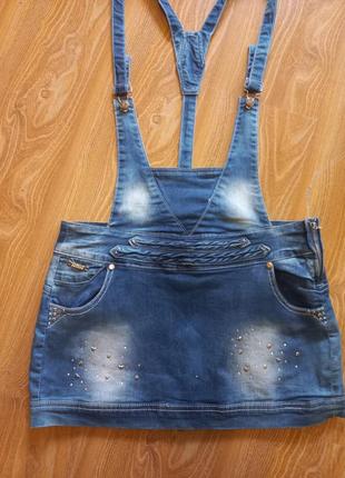 Джинсовый стрейчивый сарафан 44р