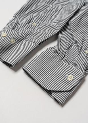 Valentino roma stripe cotton long sleeve dress shirt мужская рубашка7 фото