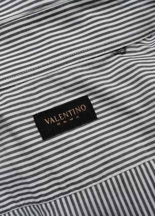 Valentino roma stripe cotton long sleeve dress shirt  чоловіча сорочка10 фото