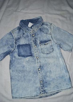 Джинсовая рубашка мальчишку 1-1.5р