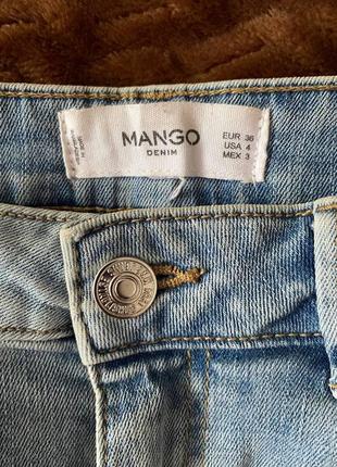 Шорты mango джинсовые голубые с подкатами короткие деним хлопок стрейчевые тянутся5 фото