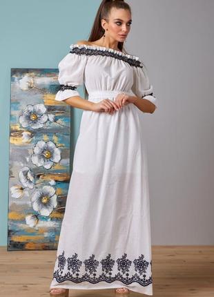 Сукня натуральна батистова з вишивкою8 фото