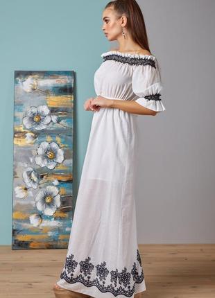 Сукня натуральна батистова з вишивкою9 фото