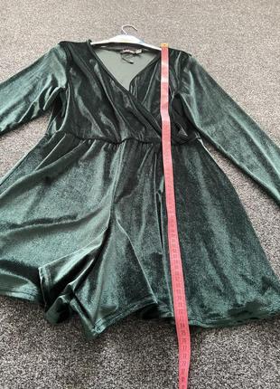 Плаття- комбінезон , бархатне зелене4 фото