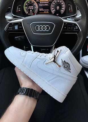 Мужские кроссовки nike air jordan 1 high all white