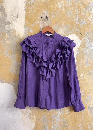 Фіолетвоа сорочка блуза other stories з пишною бахромою