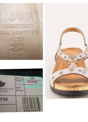 100% шкіра нові суперзручні шкіряні сандалі босоніжки на танкетці karyoka real leather