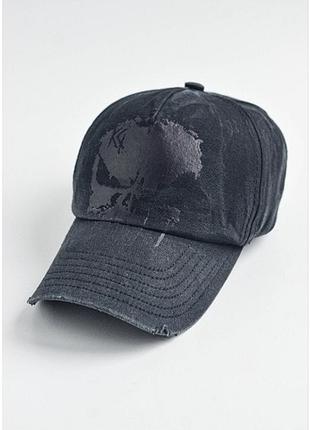 Мужская бейсболка рванка с черным черепом kent &amp; paver кепка каратель punisher