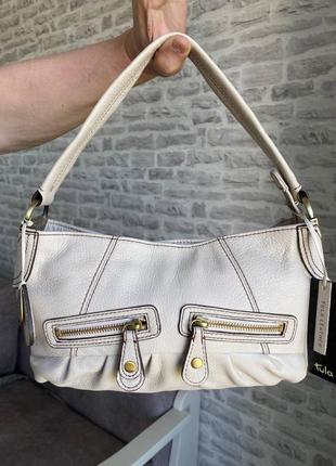 Бежева шкіряна сумка tula leather