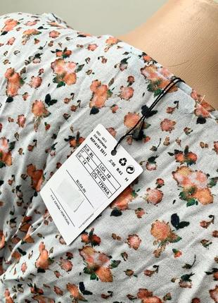 Женская блуза кофточка mango с сетевым в цветочный принт5 фото