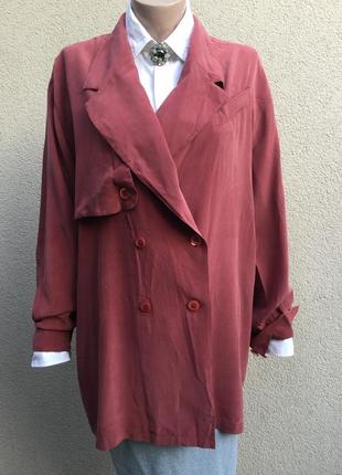 Винтаж,шелк100%,легкий,тонкий тренч,кардиган,плащ,жакет,пиджак,большой размер,otto kern,