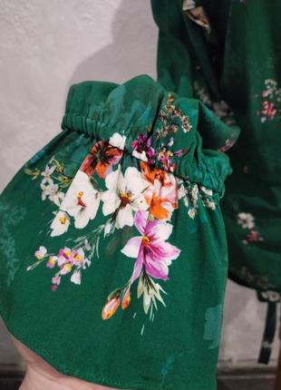 Блузка ,зеленая , на запах, вискоза4 фото