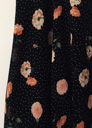 Ассиметричная юбка миди new look plus size шифоновая черная юбка с цветочным принтом большой размер6 фото