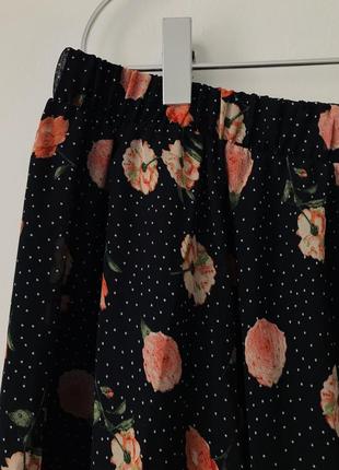 Ассиметричная юбка миди new look plus size шифоновая черная юбка с цветочным принтом большой размер10 фото