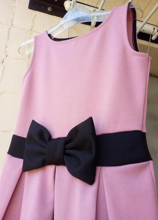 Розовое пудровое черное платье сарафан стрейч пудра от chie7 фото