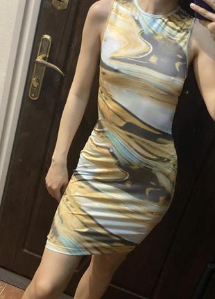 Платье shein, платье тай дай, летнее платье, мини платье