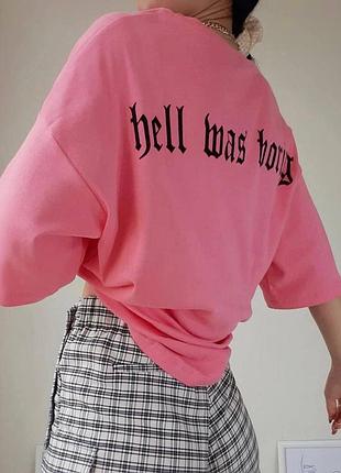 🔸футболка boyfriend’s unisex , літня футболка рожева, чорна та біла оверсайз з натуральної тканини