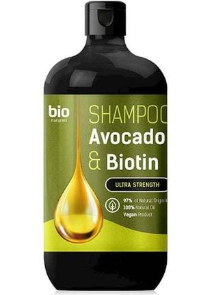 Шампунь 946мл avocado oil biotin для жінок і чоловіків тм bio naturell1 фото