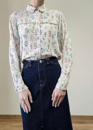 Блуза з квітами рослинами3 фото