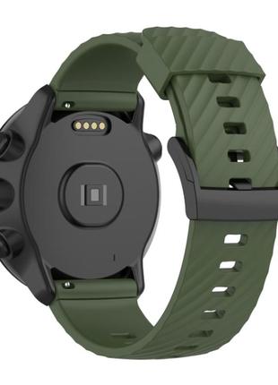 Силиконовый ремешок на часы wrist hr, suunto9, d5, spartan sport, wrist hr. ширина 24 мм. хаки.2 фото