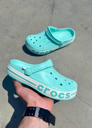 Шлепанцы, тапочки кроксы crocs logo розовые, голубые 36, 37, 385 фото