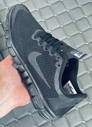 Nike free run black кросівки жіночі чоловічі найк фрі ран чорні 37, 38