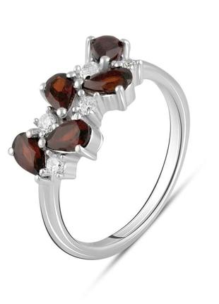 Серебряное кольцо silverbreeze с натуральным гранатом 1.358ct (2104087) 17.5