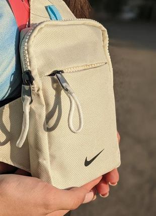 Барсетка nike в молочном цвете! унисекс! сумка через плечо, месенджер1 фото