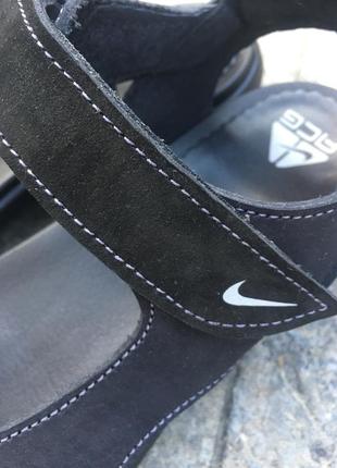 Кожаные босоножки orange nike в спортивном стиле спортивное босоножки из натуральной козы чёрные8 фото