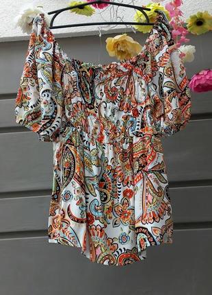Блуза блузка papaya разноцветная натуральная вискоза