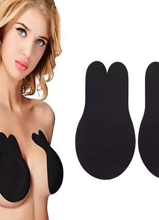 Силіконовий невидимий бюстгальтер invisible push up black size s