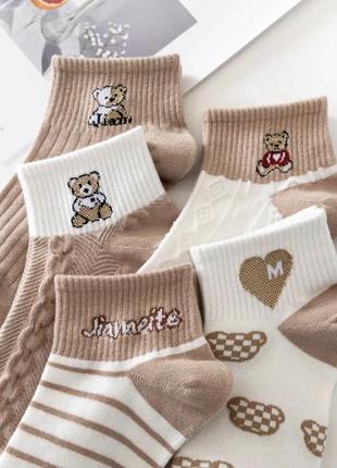 Носки с медведем с стиле haradjuku 35-39 р1 фото