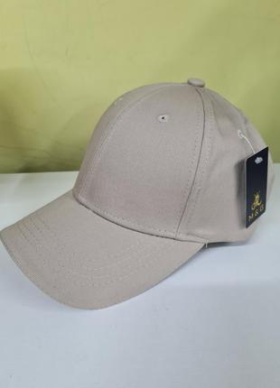 Бейсболка однотонная беж лето мужская женская, мужская бейсболка