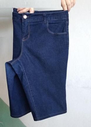 Р 14 / 48-50 базовые фирменные ярко синие джинсовые шорты хлопок стрейчевые dp3 фото