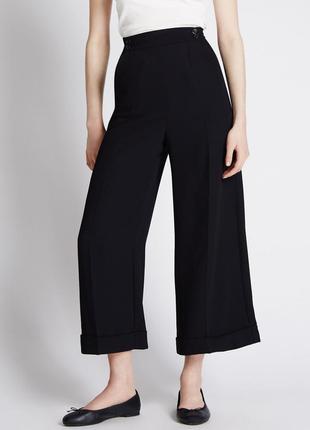 Легкие широкие укороченные брюки m&s by alexa chung.