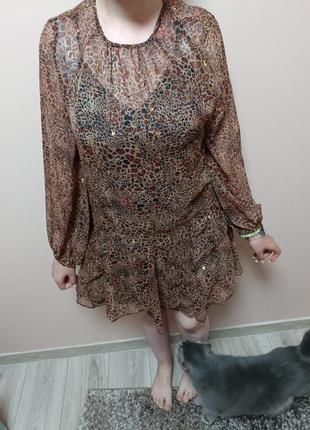 Легка шифонова леопардова сукня