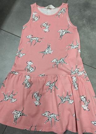 Літнє плаття, сарафан, платтячко h&m 6-8 р.122-128,персиковий із собак