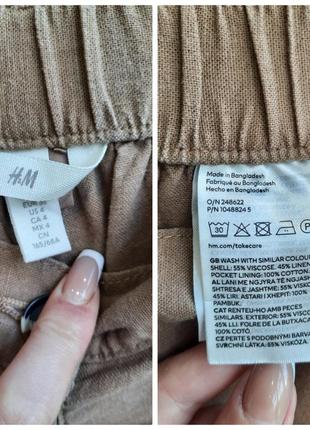 H&amp;m штани зі змішаного льону та віскози10 фото