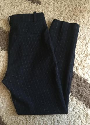 H&m узкие брюки слаксы в блестящую полоску размер с6 фото