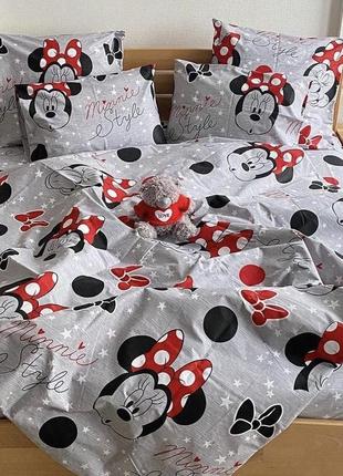 Дитяча полуторна постільна білизна мікі маус